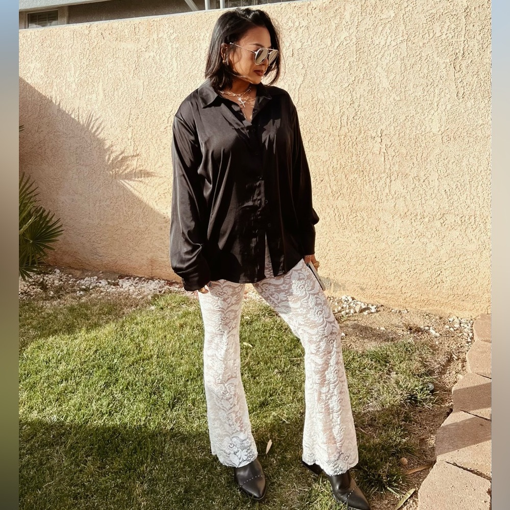 New White Lace Bell Bottoms